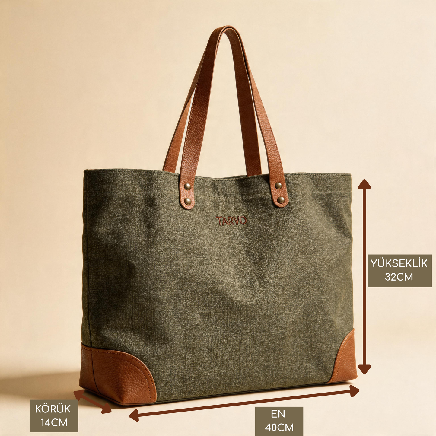 Haki Mumlu Kanvas Tote Bag