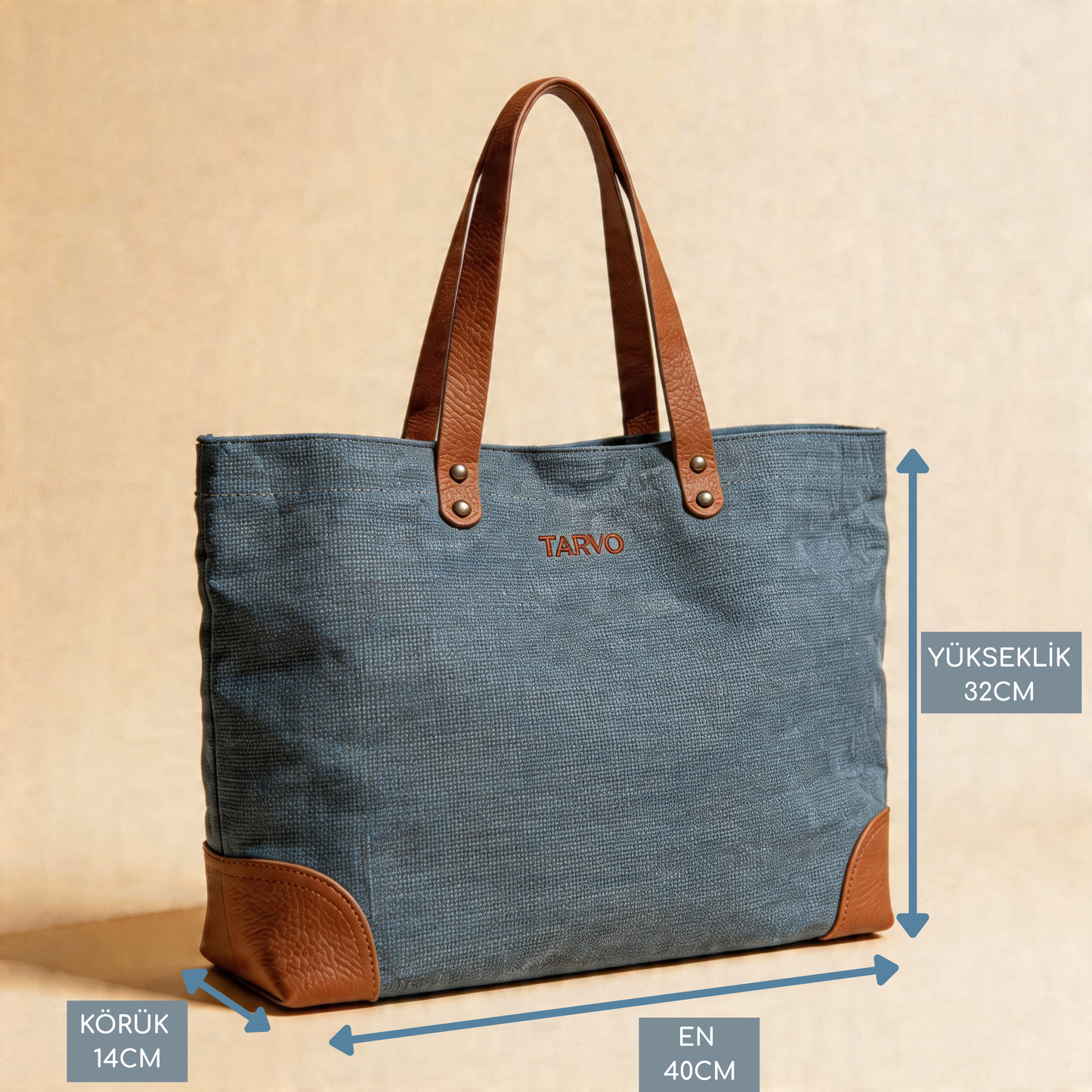 Lacivert Mumlu Kanvas Tote Bag