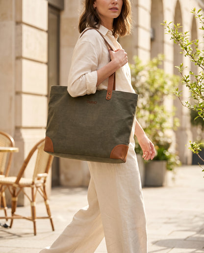 Haki Mumlu Kanvas Tote Bag