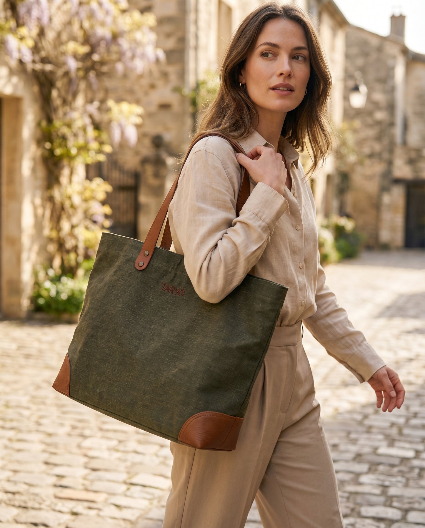Haki Mumlu Kanvas Tote Bag