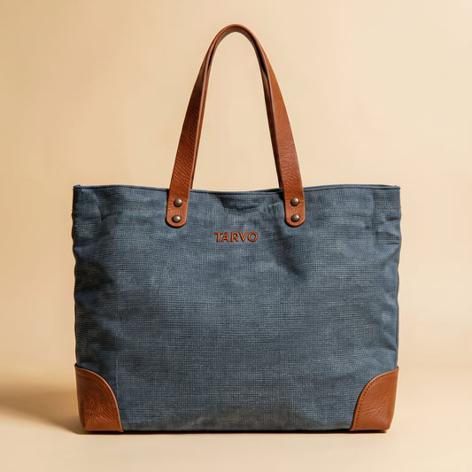 Lacivert Mumlu Kanvas Tote Bag