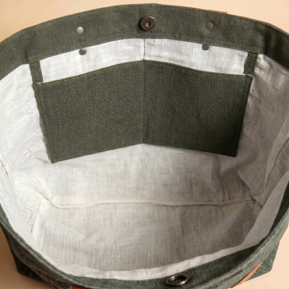 Haki Mumlu Kanvas Tote Bag