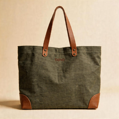 Haki Mumlu Kanvas Tote Bag